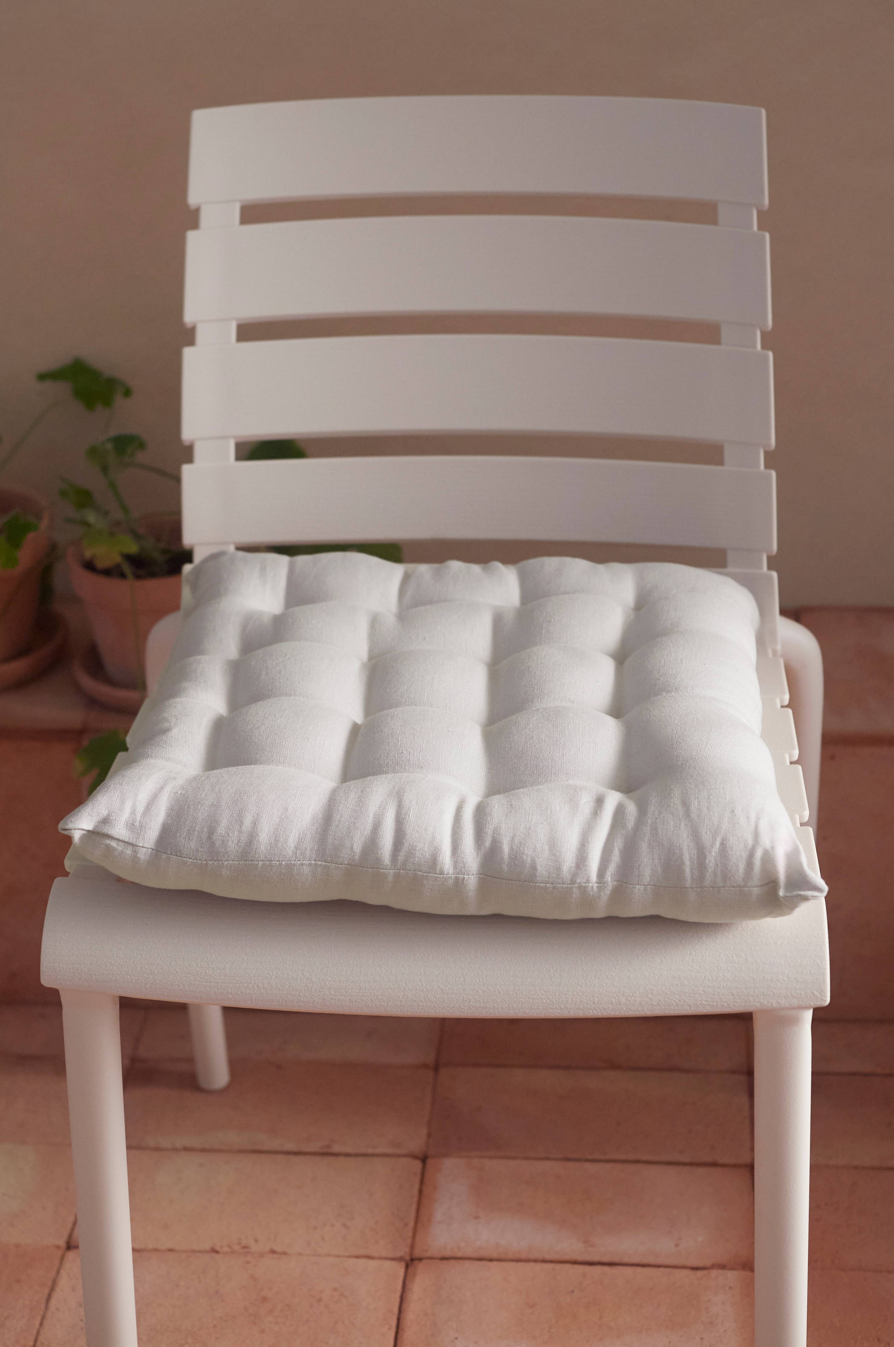 Sittepute Candice i vasket lin 40x40x5 cm