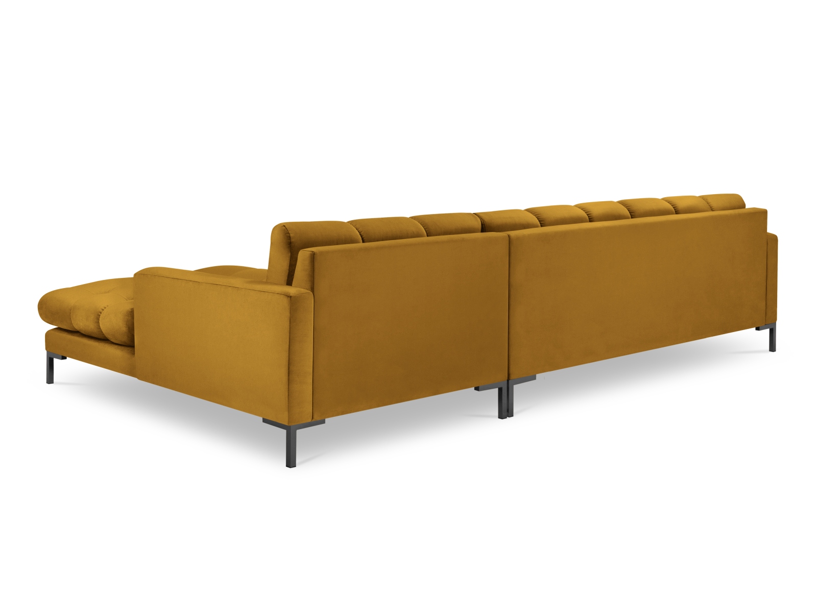 Velvet Right Corner Sofa, "Mamaia", 5 Seats, 293x185x75