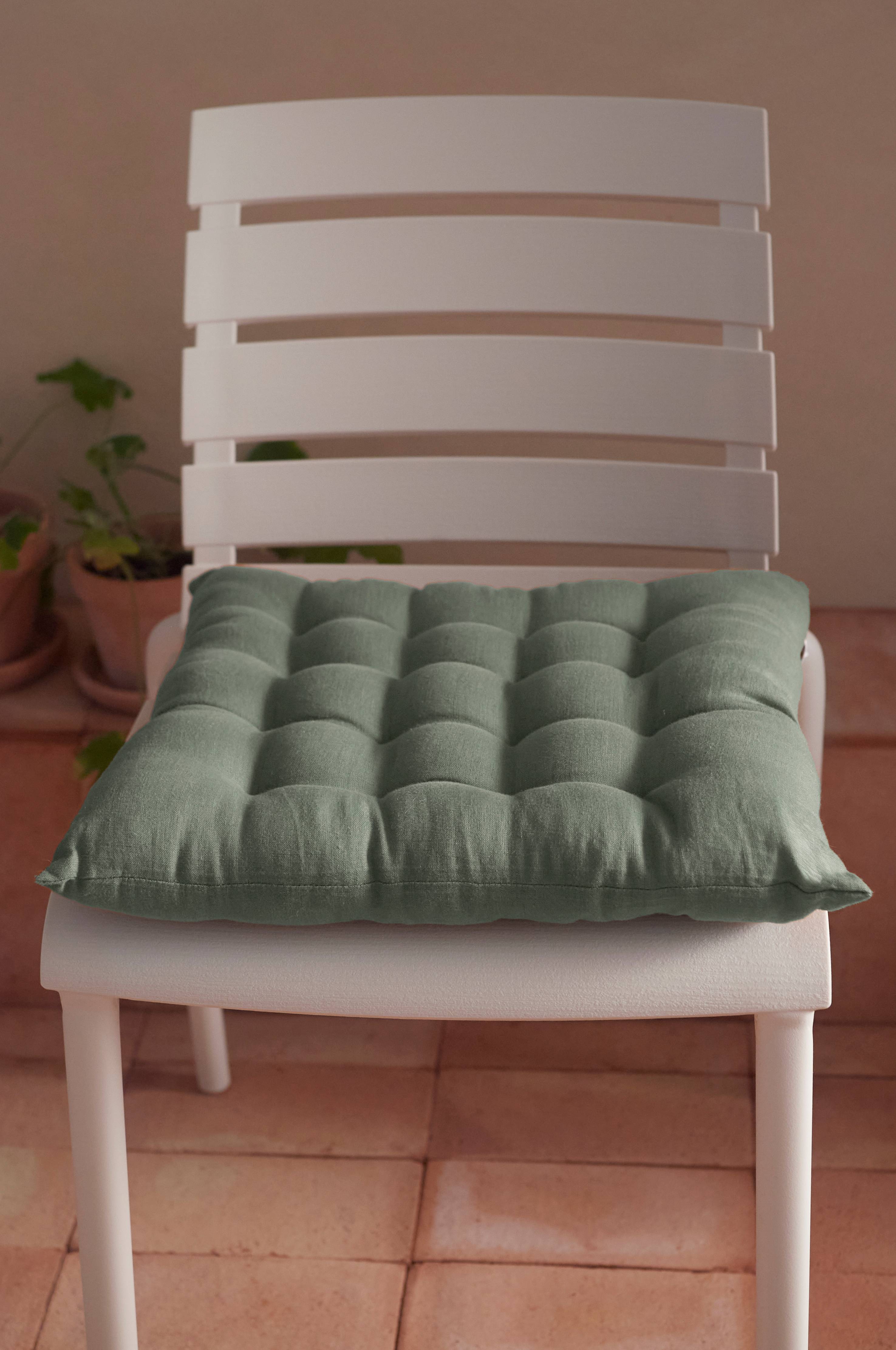 Sittepute Candice i vasket lin 40x40x5 cm
