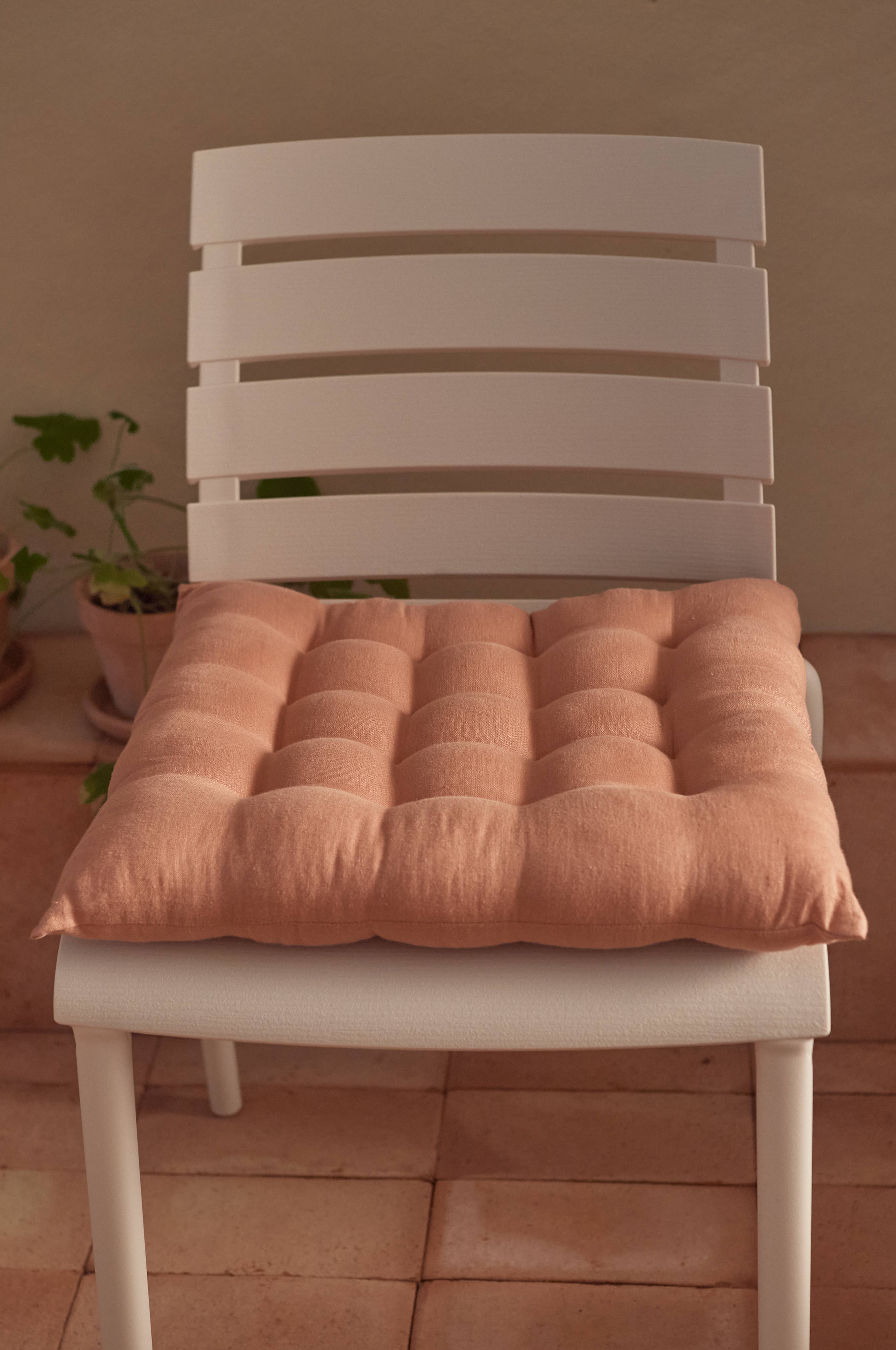 Sittepute Candice i vasket lin 40x40x5 cm