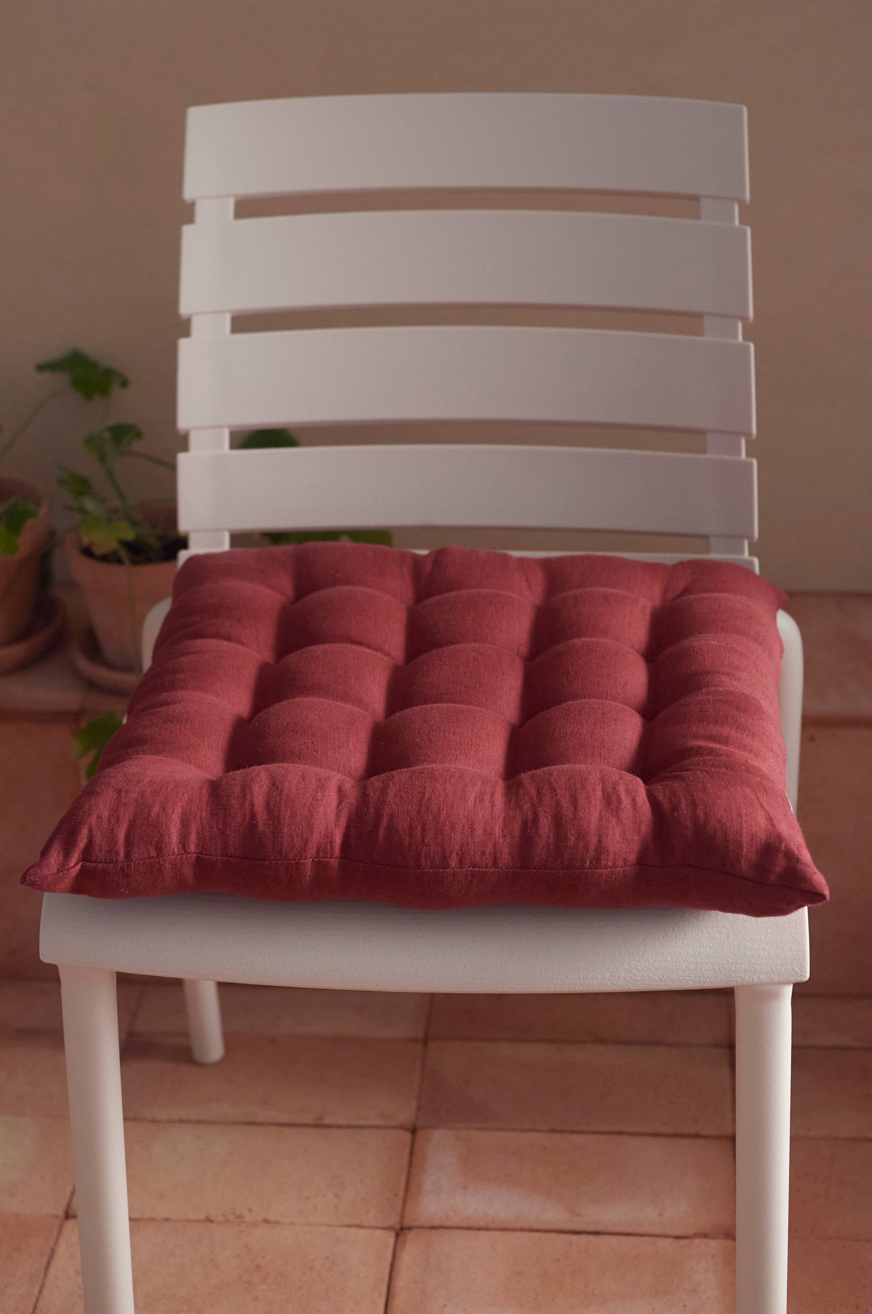 Sittepute Candice i vasket lin 40x40x5 cm