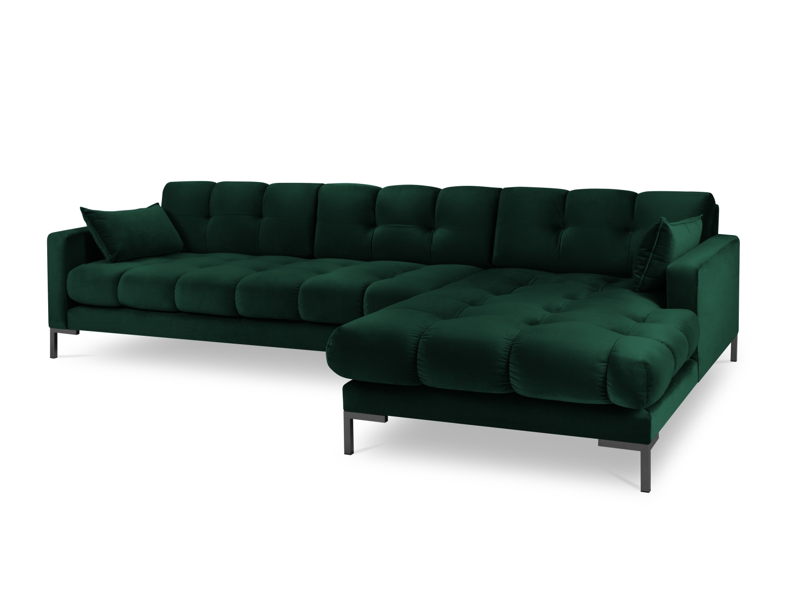 Velvet Right Corner Sofa, "Mamaia", 5 Seats, 293x185x75