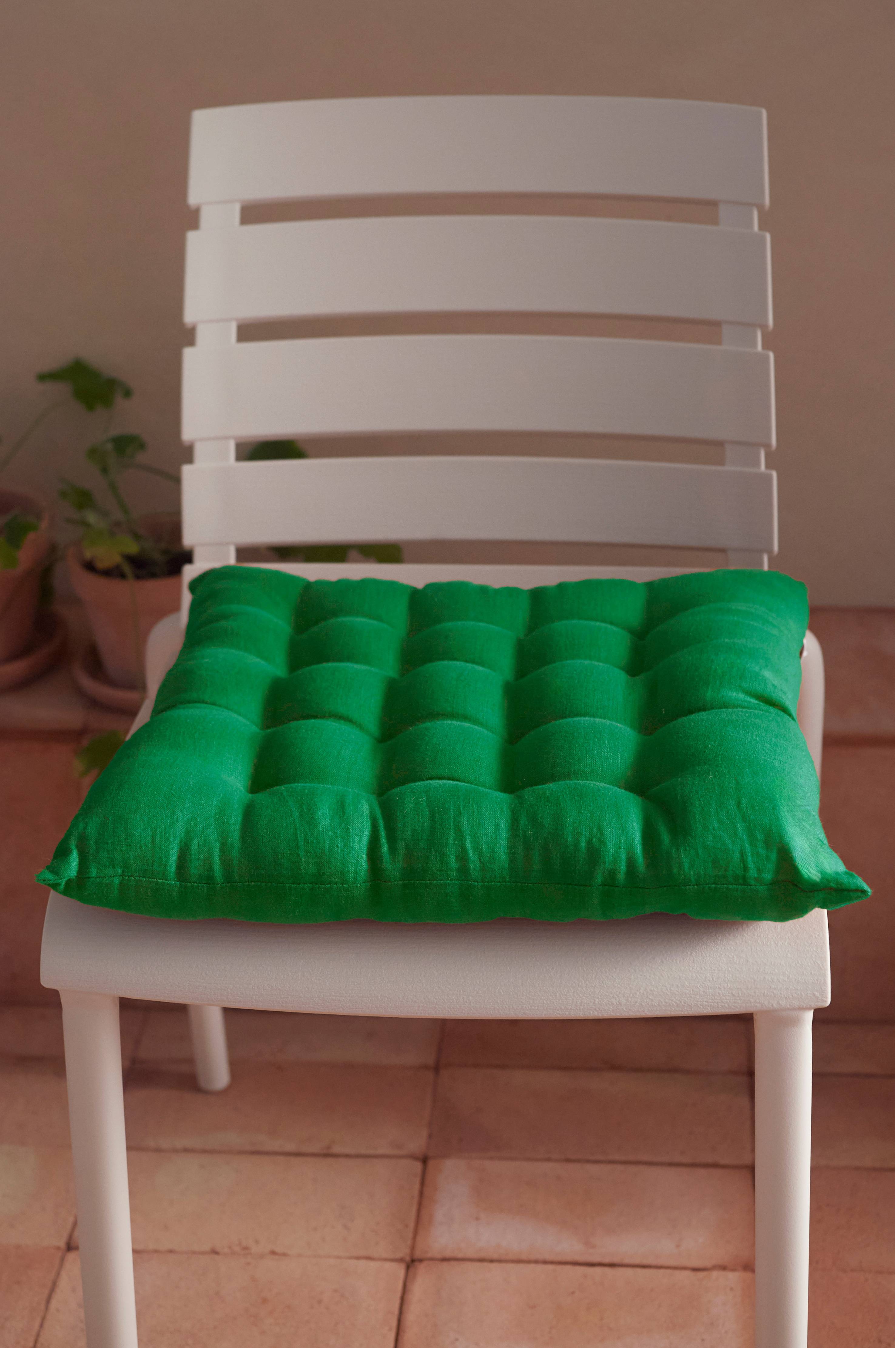 Sittepute Candice i vasket lin 40x40x5 cm