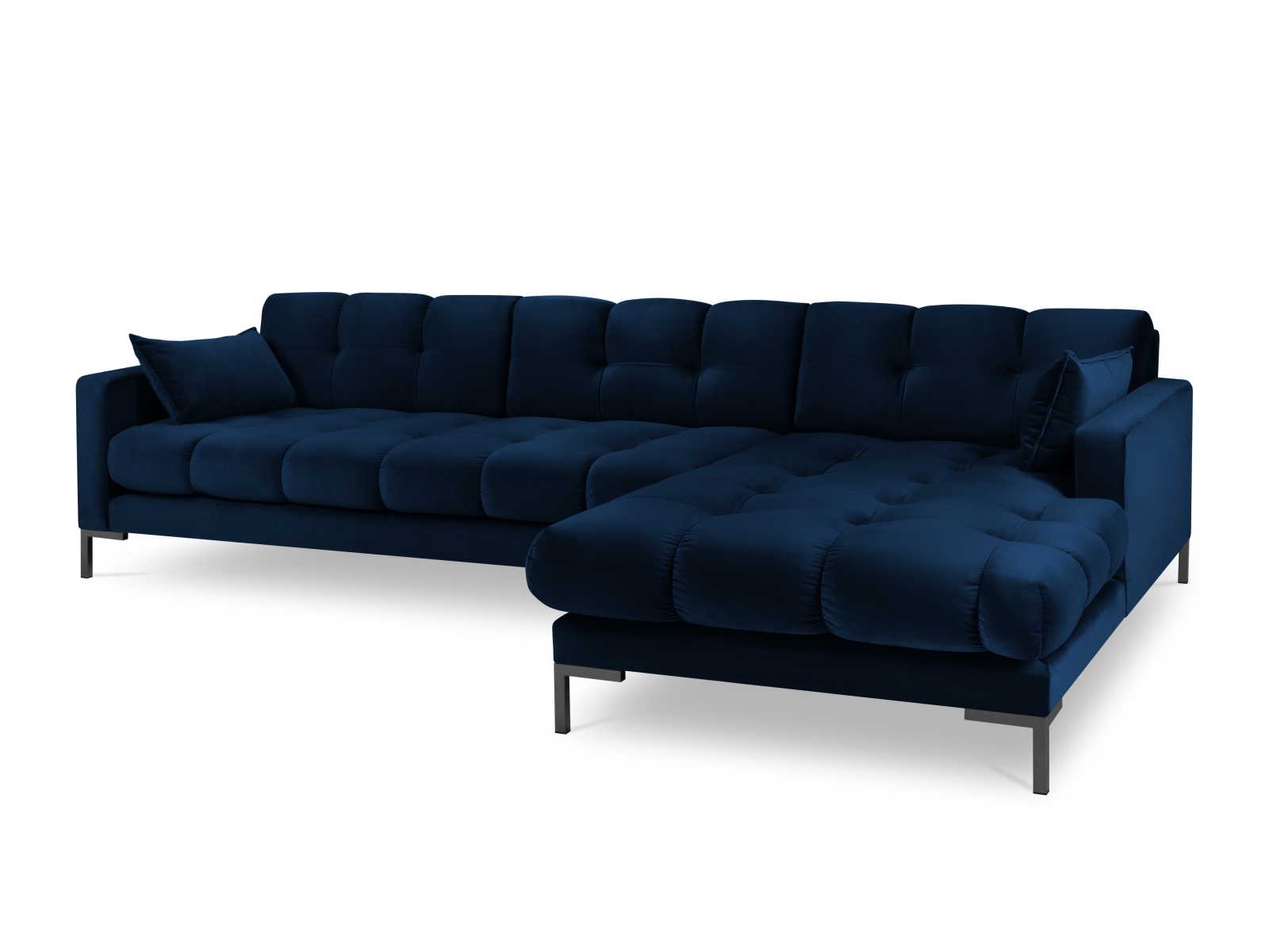 Velvet Right Corner Sofa, "Mamaia", 5 Seats, 293x185x75