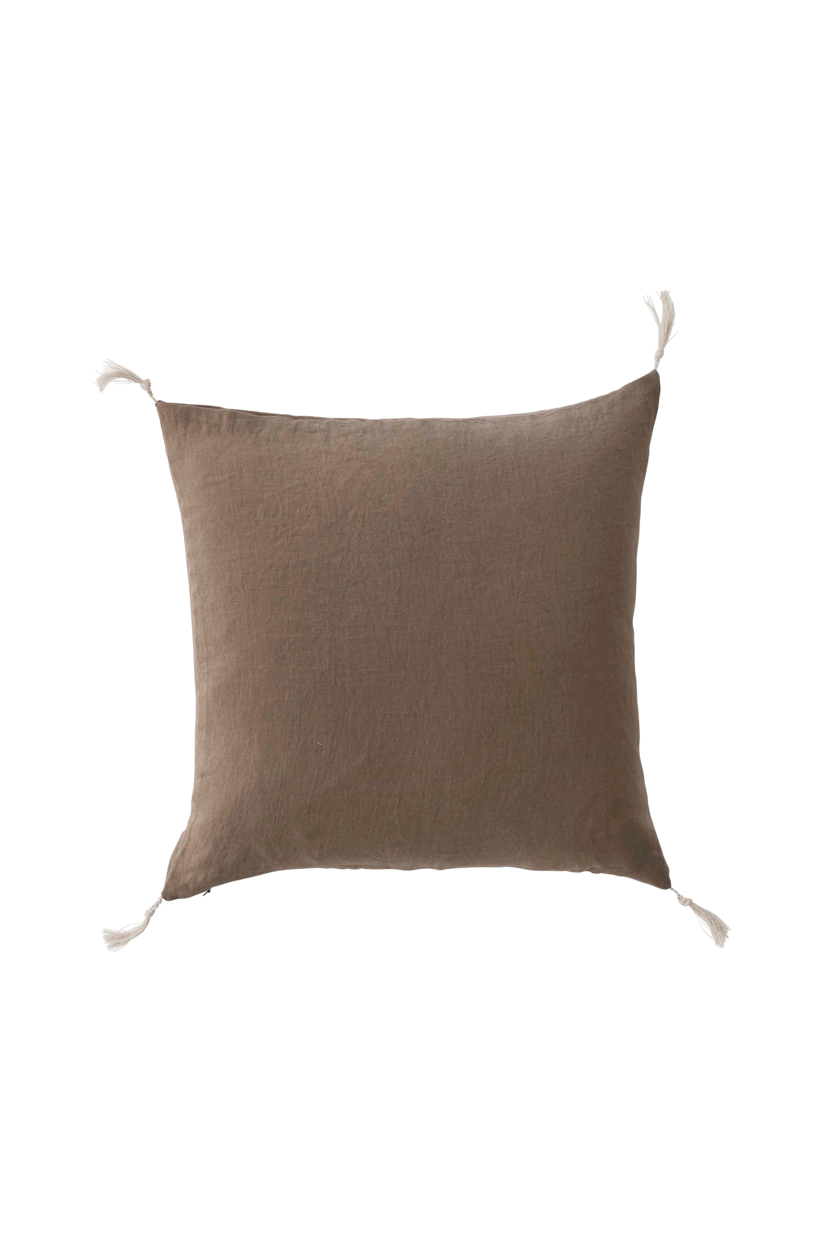 Putetrekk Candice Tassel i vasket lin 50x50 cm
