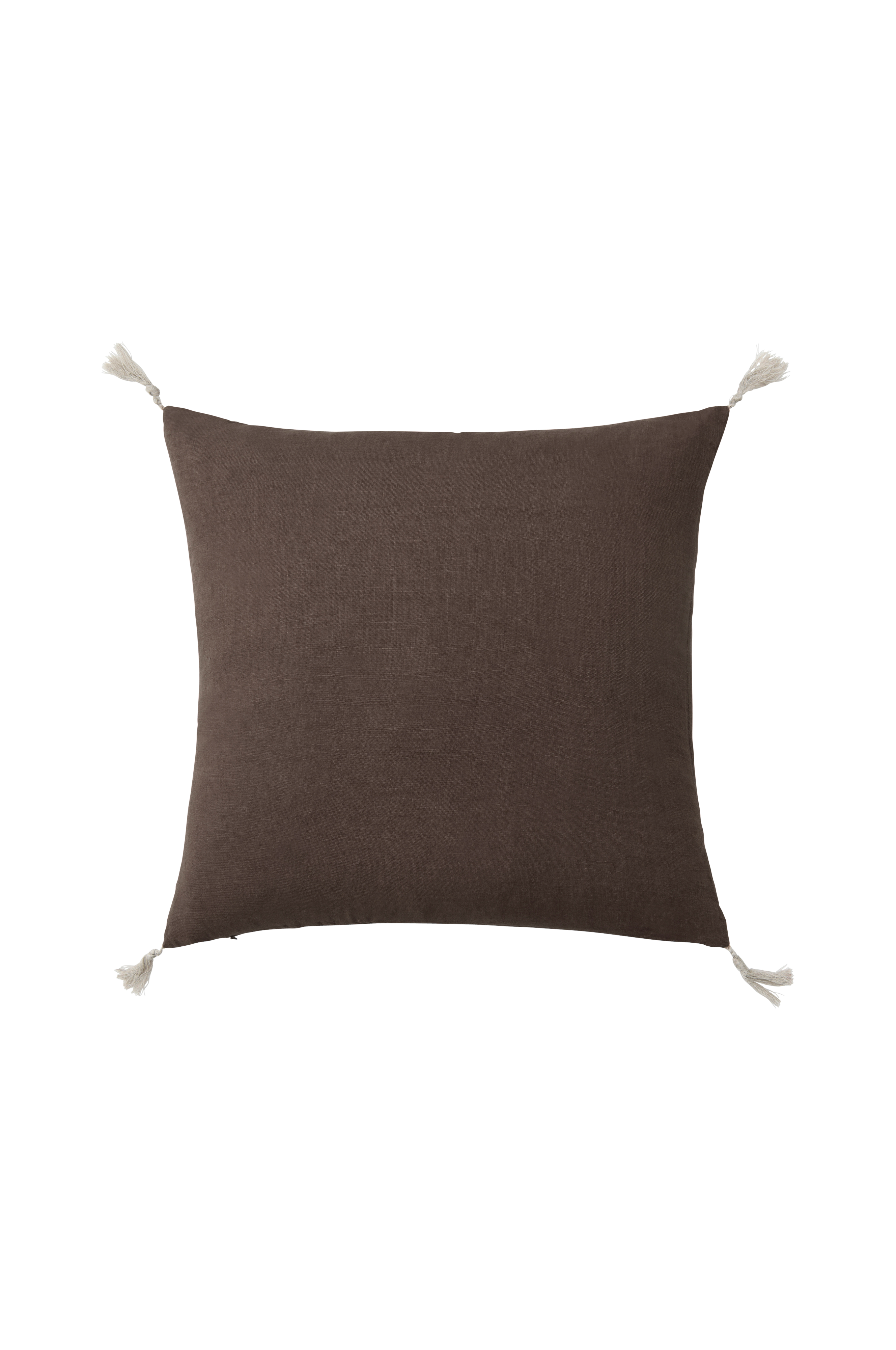 Putetrekk Candice Tassel i vasket lin 50x50 cm