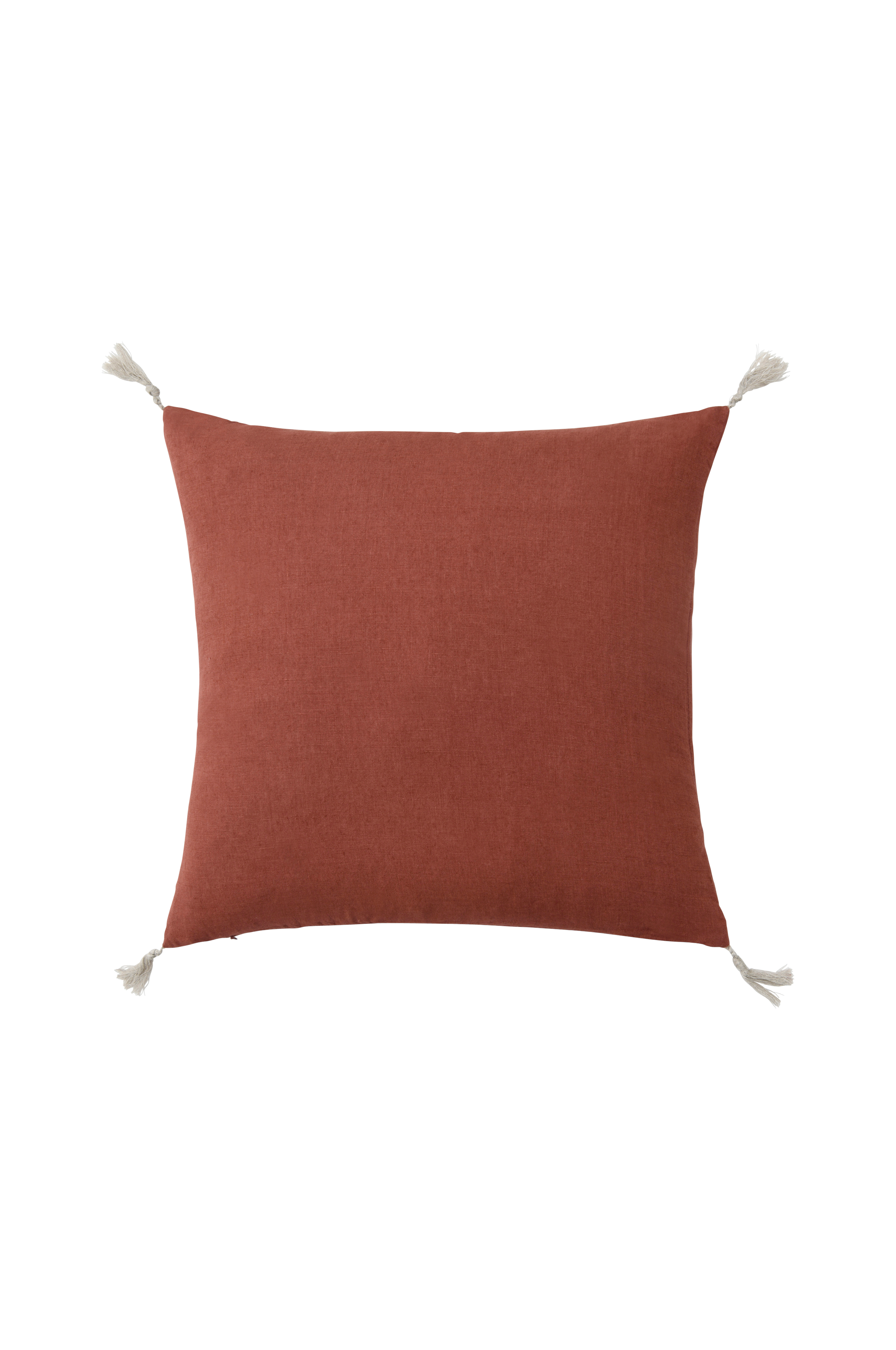Putetrekk Candice Tassel i vasket lin 50x50 cm
