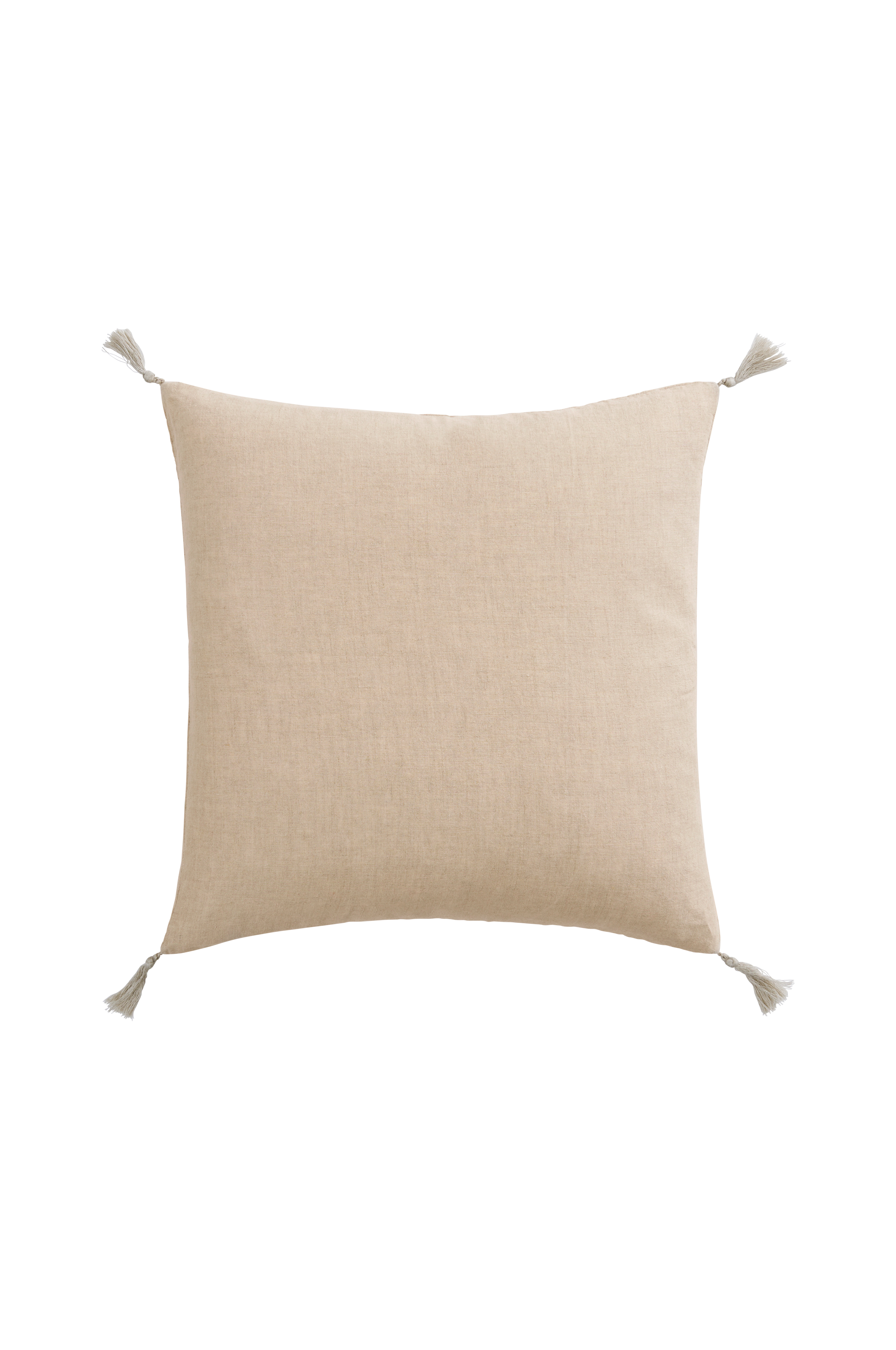 Putetrekk Candice Tassel i vasket lin 50x50 cm