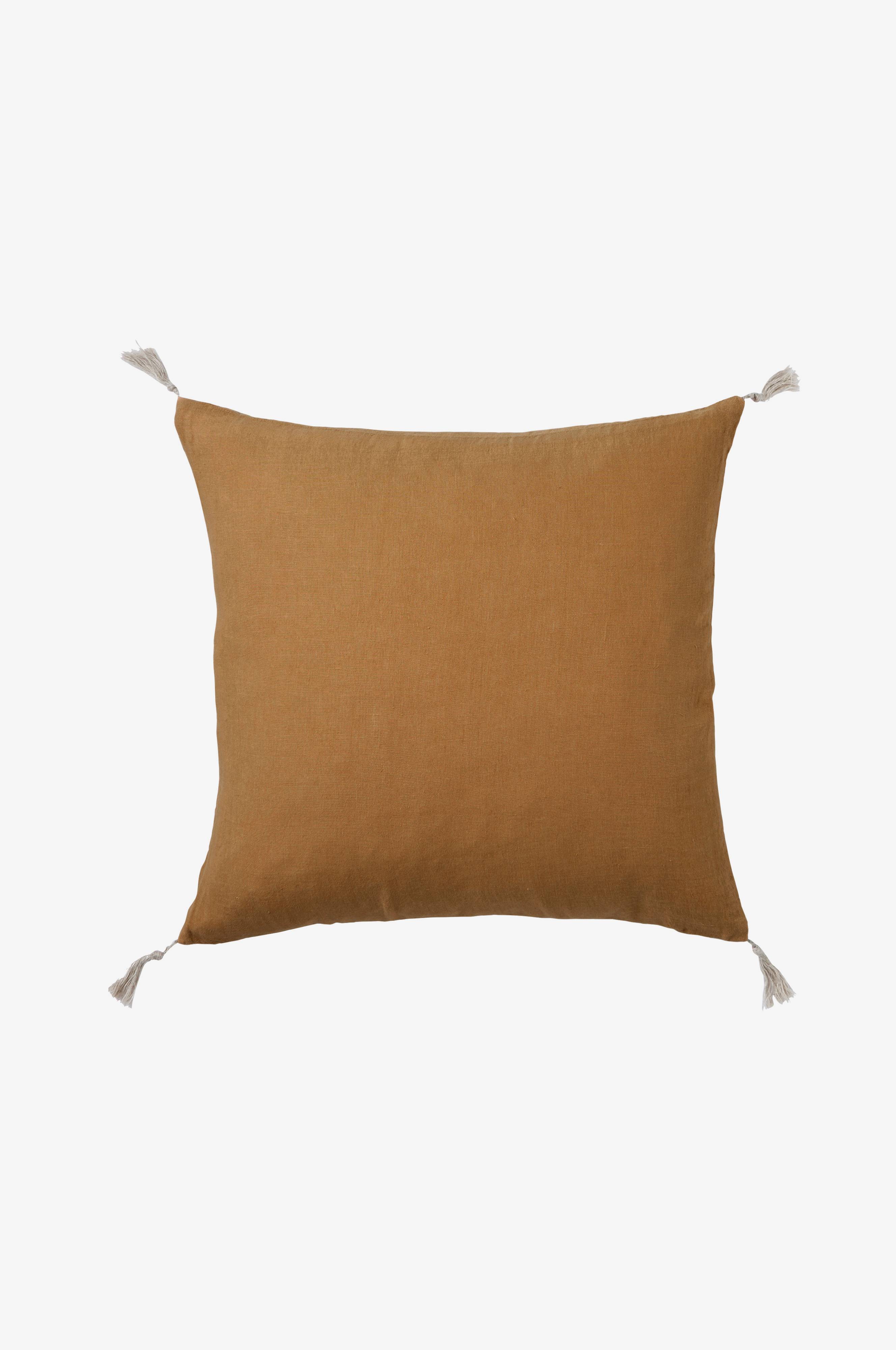 Putetrekk Candice Tassel i vasket lin 50x50 cm