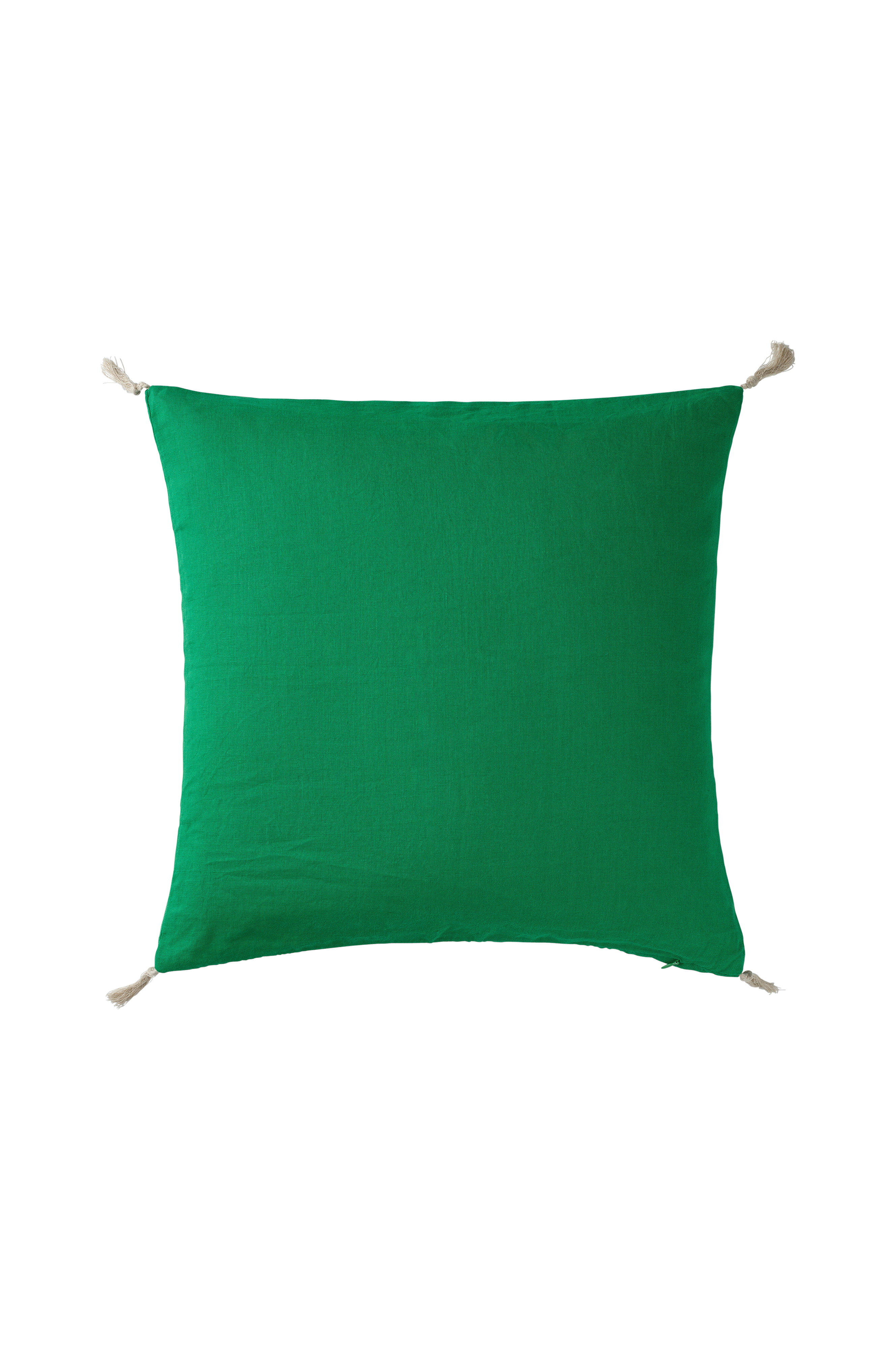 Putetrekk Candice Tassel i vasket lin 50x50 cm