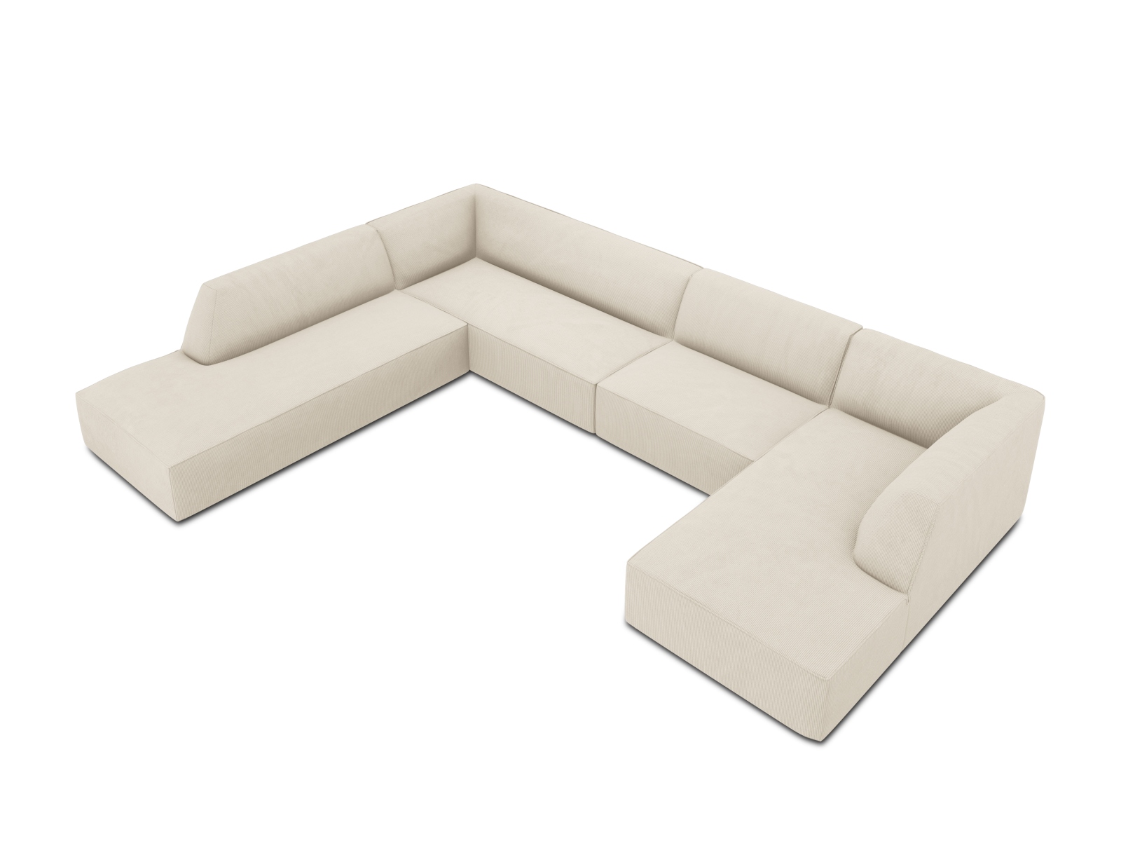 Panoramic Left Corner Sofa, "Ruby", 7 Seats, 366x273x69