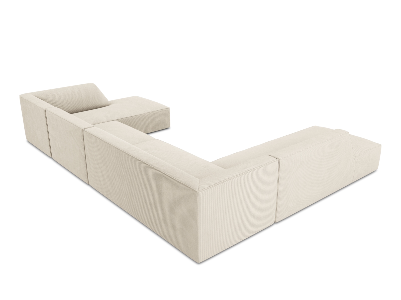 Panoramic Left Corner Sofa, "Ruby", 7 Seats, 366x273x69