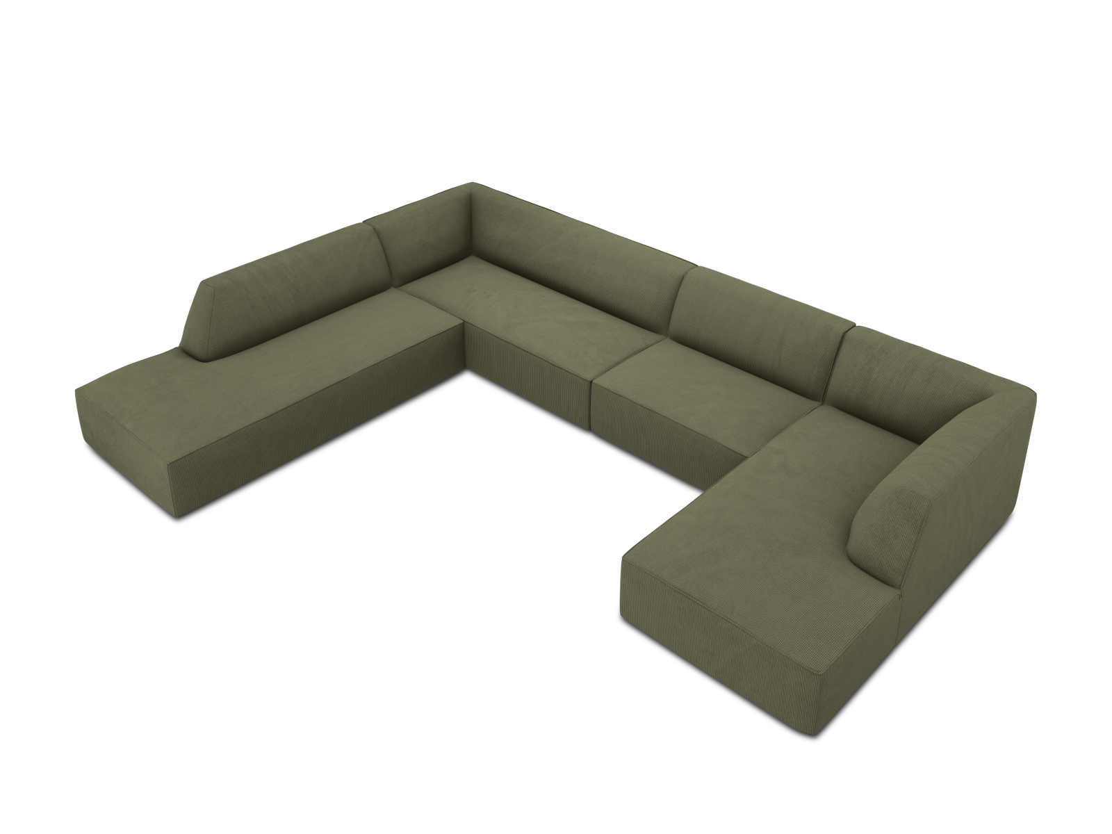 Panoramic Left Corner Sofa, "Ruby", 7 Seats, 366x273x69