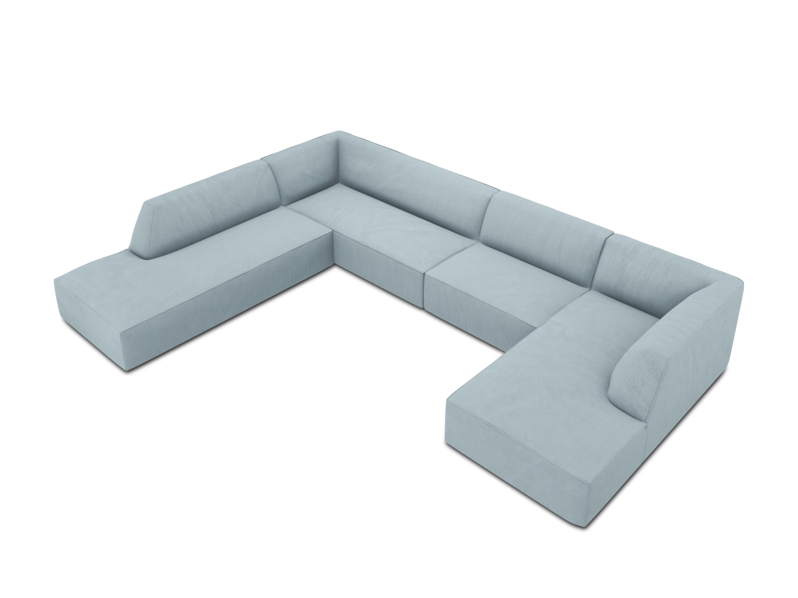 Panoramic Left Corner Sofa, "Ruby", 7 Seats, 366x273x69