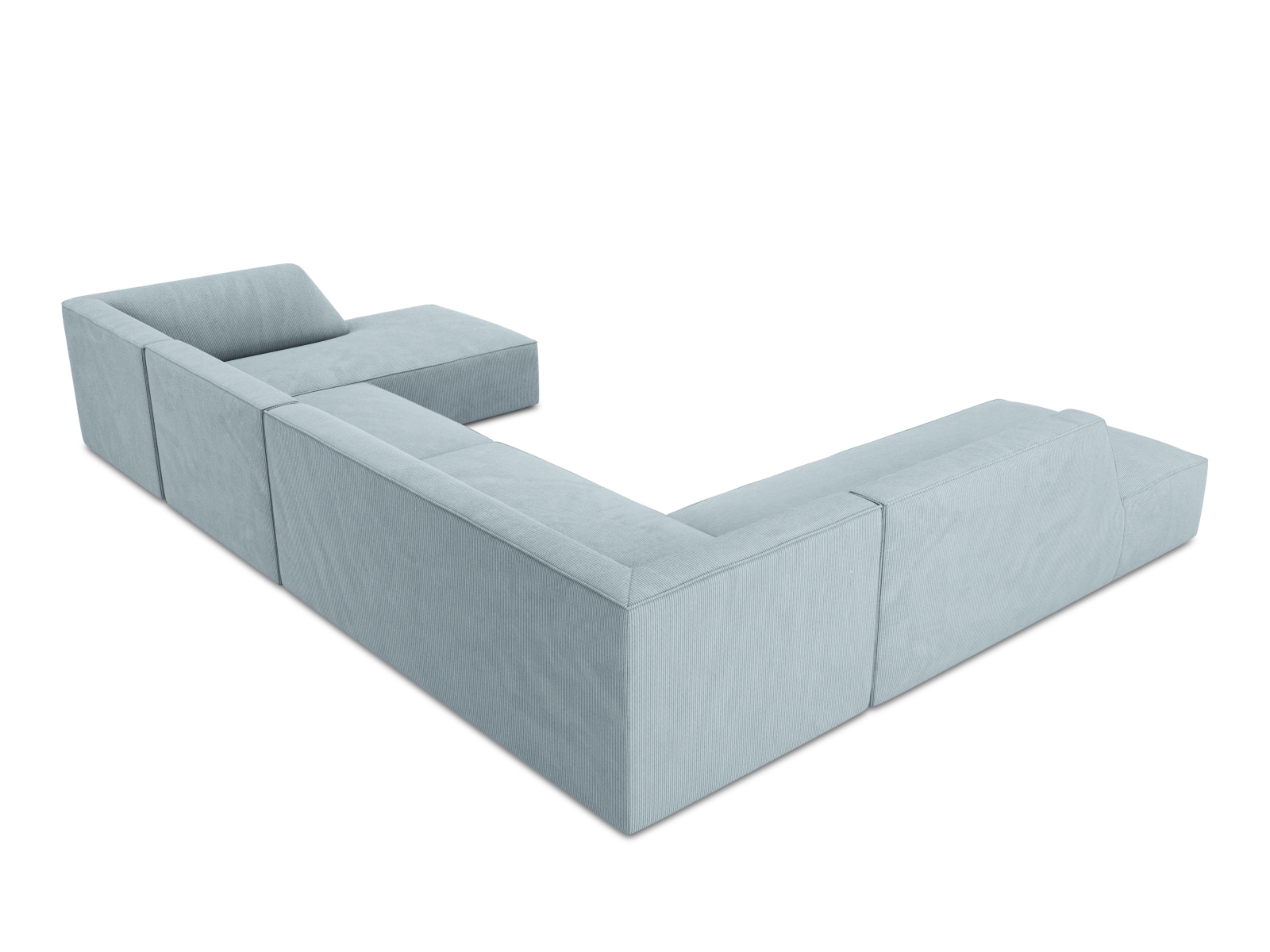 Panoramic Left Corner Sofa, "Ruby", 7 Seats, 366x273x69