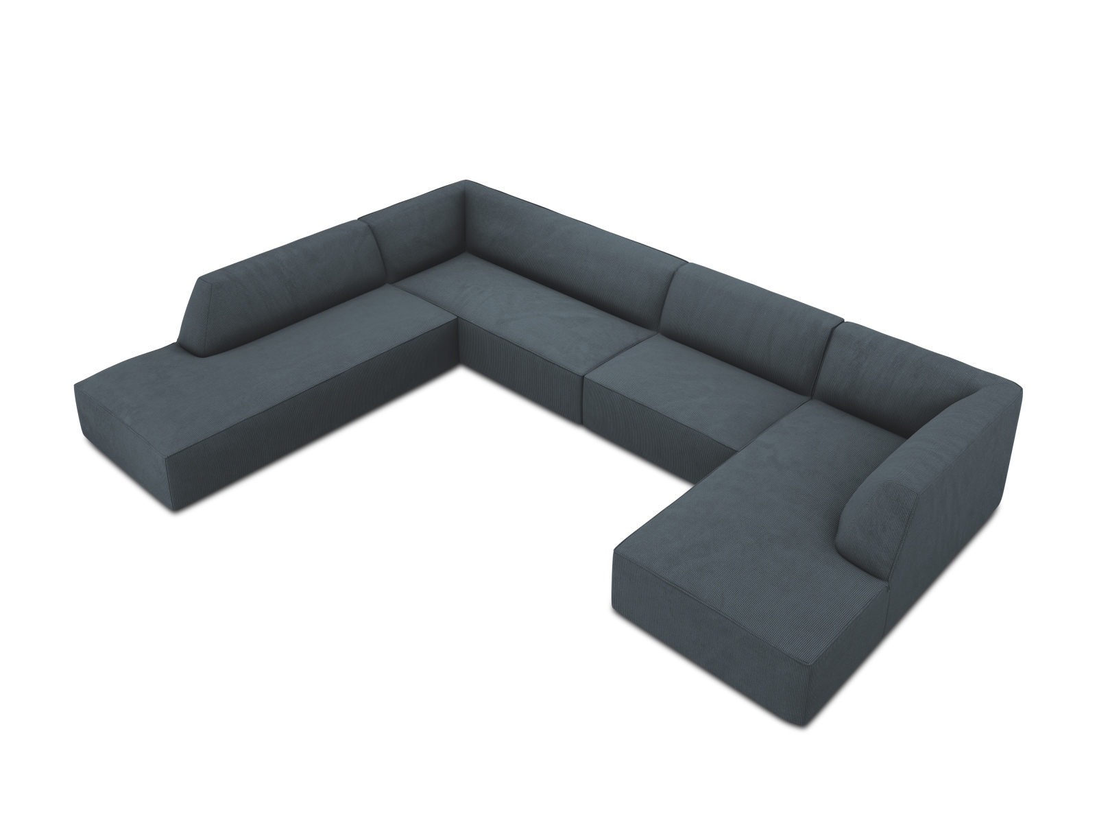 Panoramic Left Corner Sofa, "Ruby", 7 Seats, 366x273x69