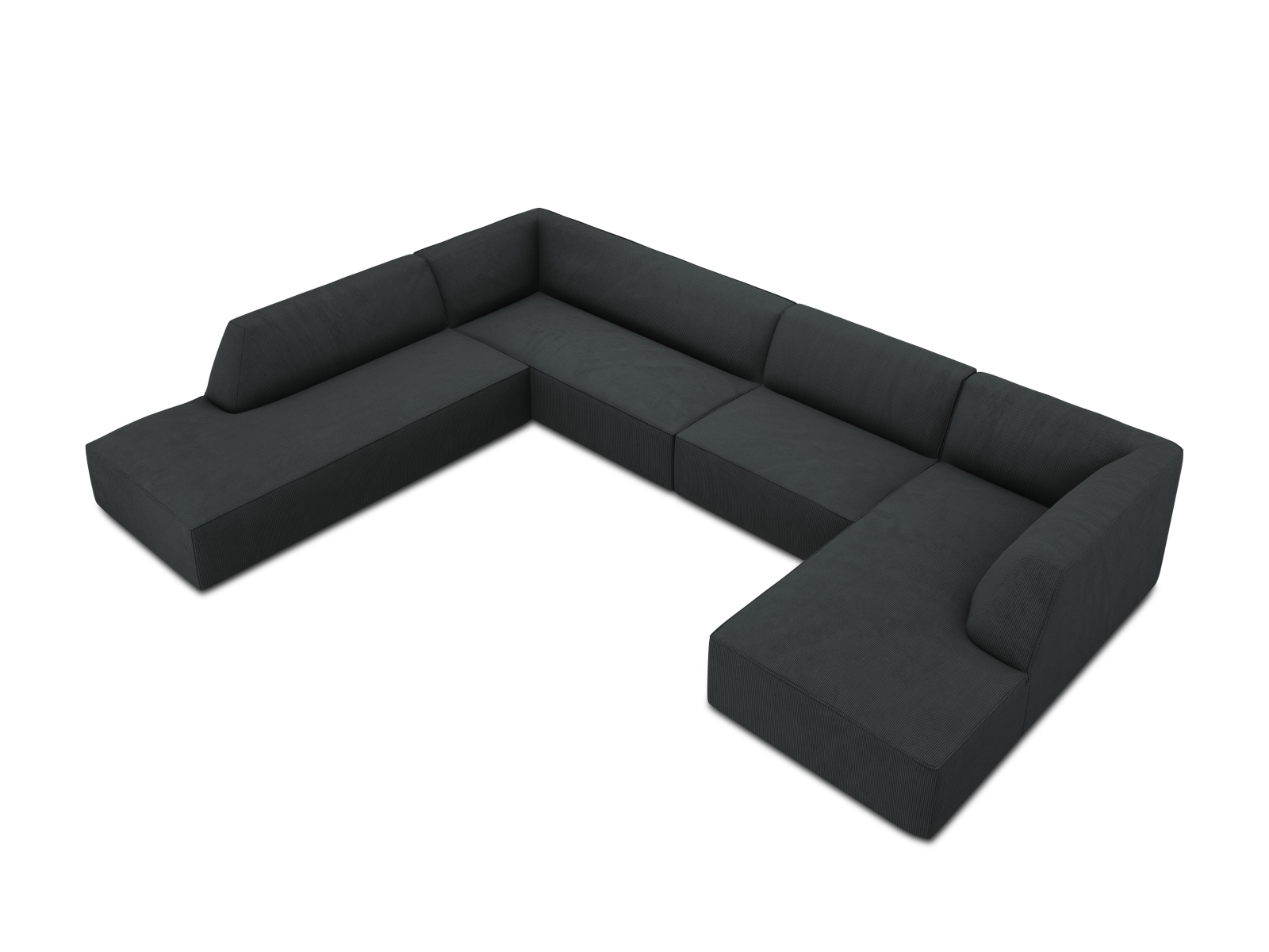 Panoramic Left Corner Sofa, "Ruby", 7 Seats, 366x273x69