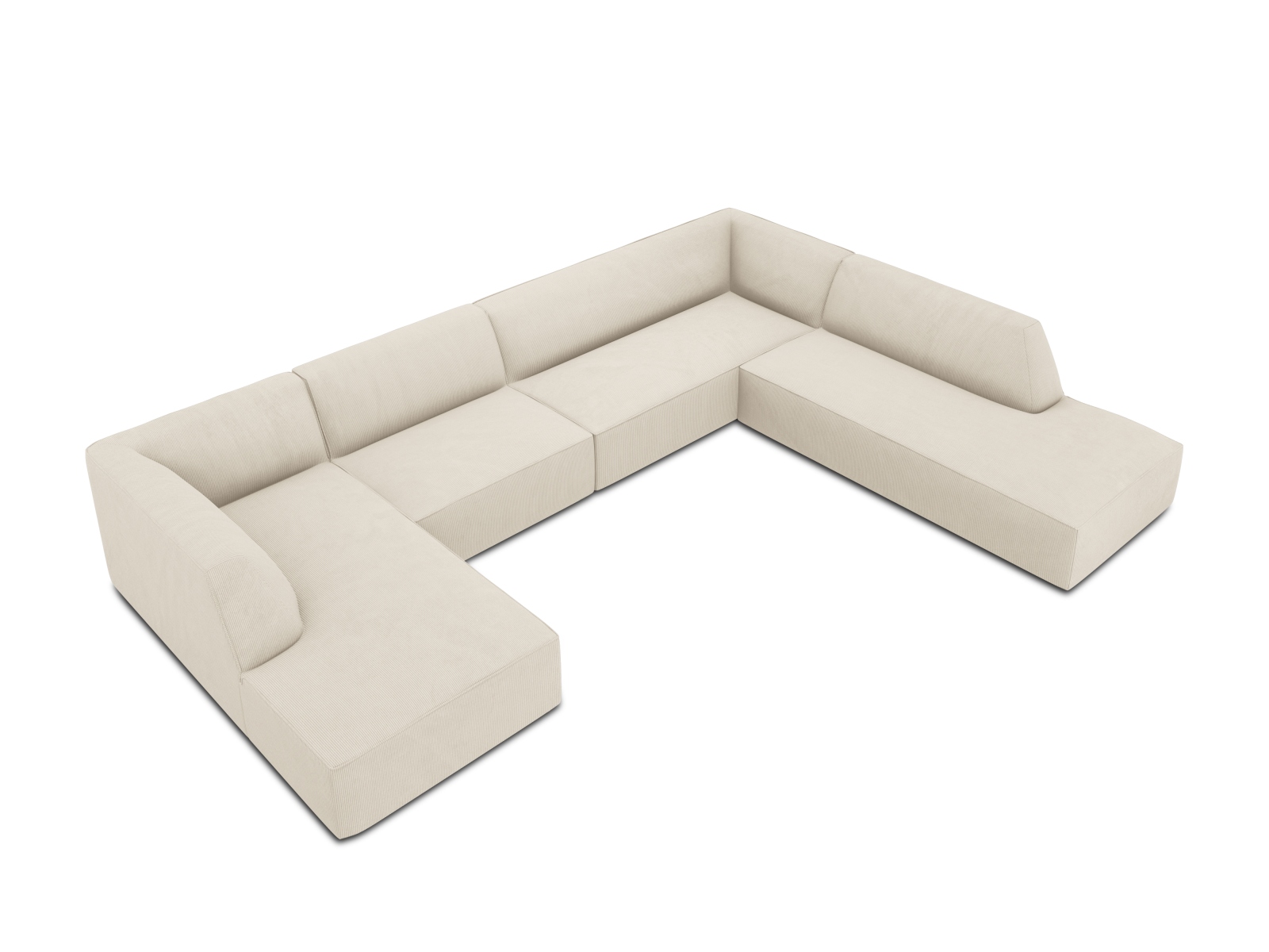 Panoramic Right Corner Sofa, "Ruby", 7 Seats, 366x273x69