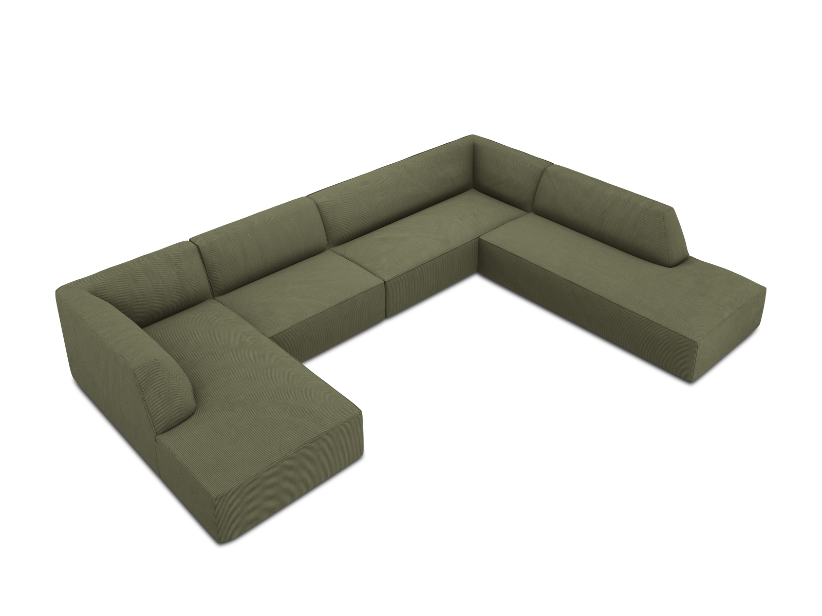 Panoramic Right Corner Sofa, "Ruby", 7 Seats, 366x273x69