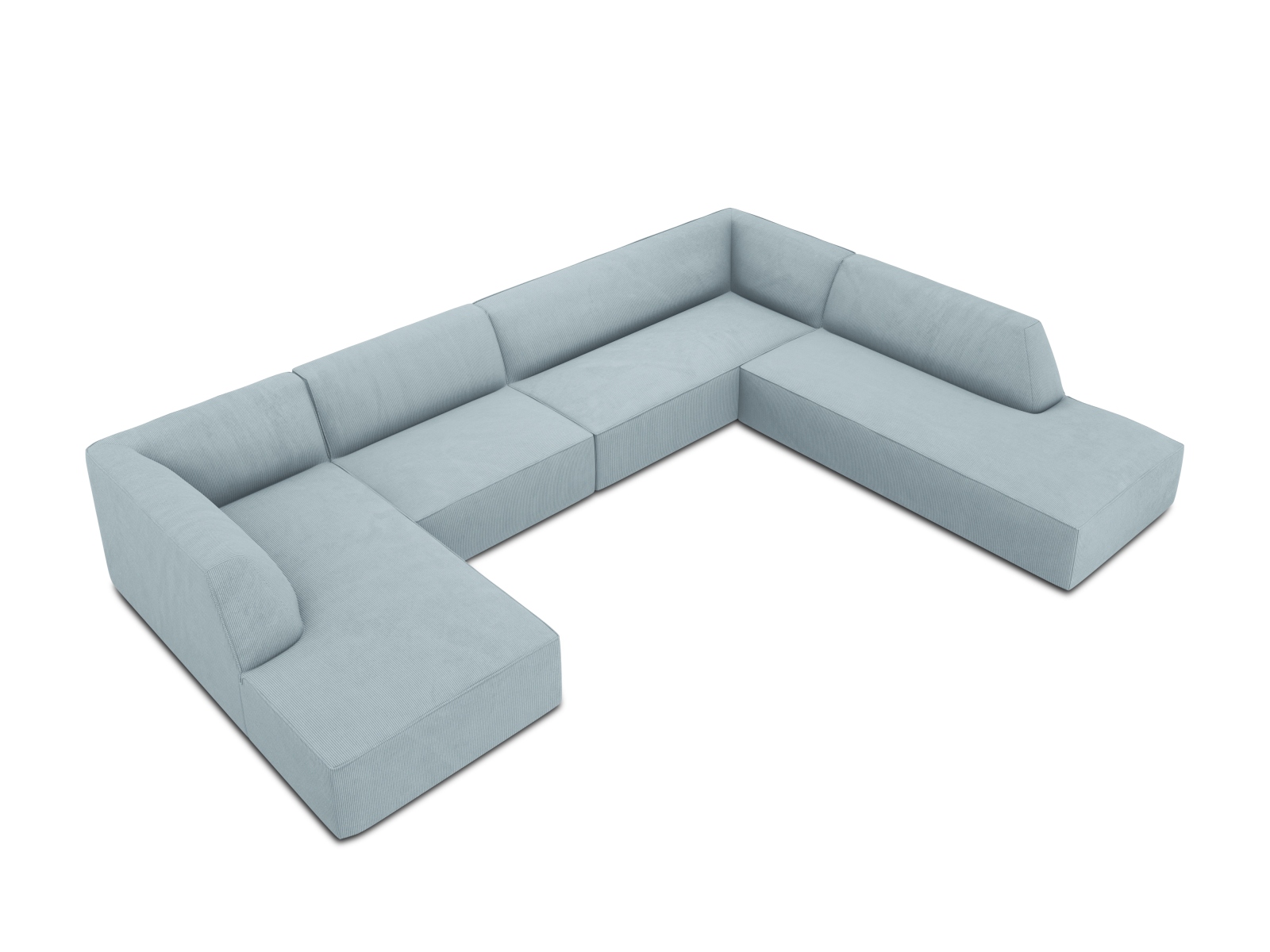 Panoramic Right Corner Sofa, "Ruby", 7 Seats, 366x273x69