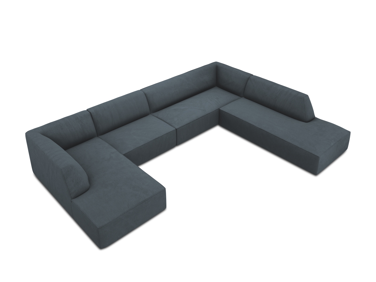 Panoramic Right Corner Sofa, "Ruby", 7 Seats, 366x273x69