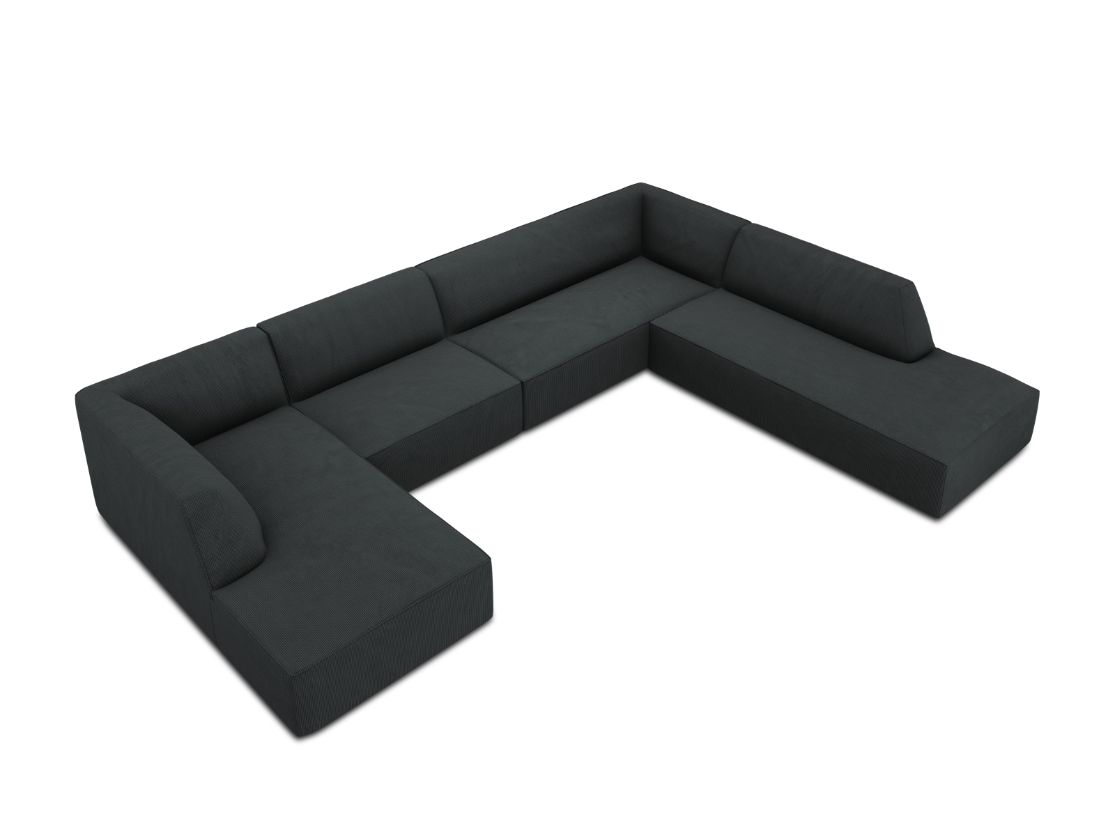 Panoramic Right Corner Sofa, "Ruby", 7 Seats, 366x273x69