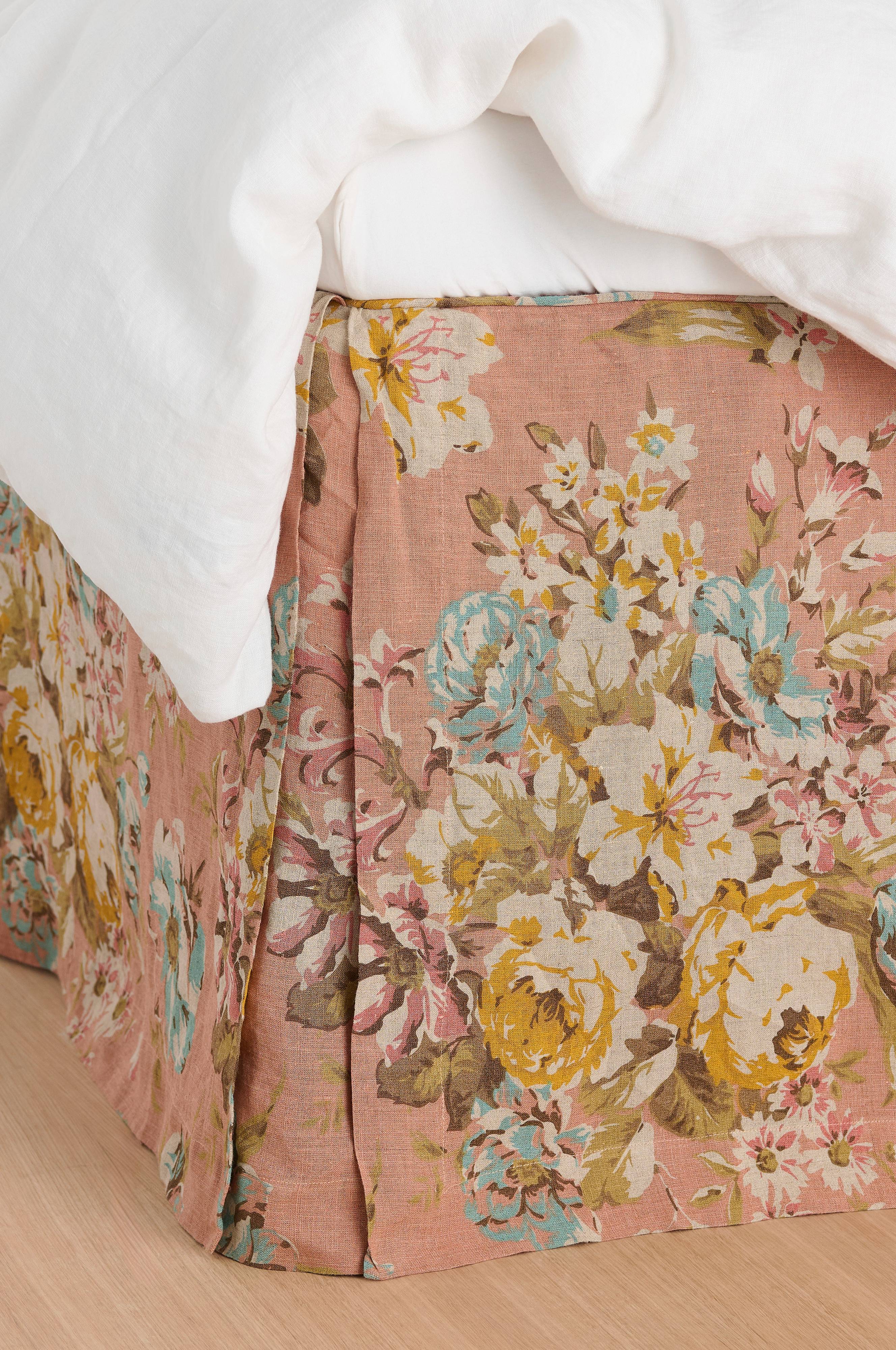 Sengekappe Candice Rose i vasket lin 60 cm